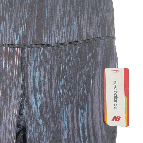 NWT New Balance Printed Elixir Mesh Athletic Leggings in Black/Blue Size S - Picture 7 of 12